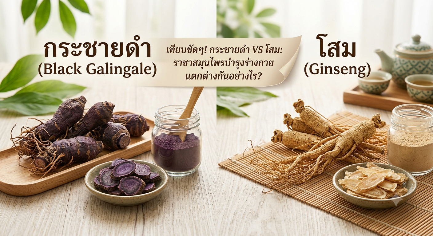 กระชายดำ vs โสม ต่างกันอย่างไร? เลือกทานแบบไหนให้เหมาะกับคุณ